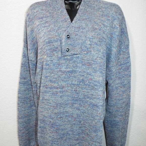Inis Meáin Men's Horn Legend Shawl Collar Sweater Made in Ireland Size XL